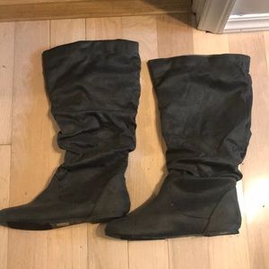 Tall gray boots